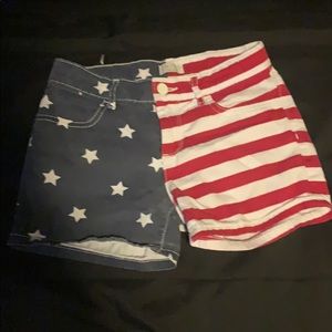 American flag jean shorts